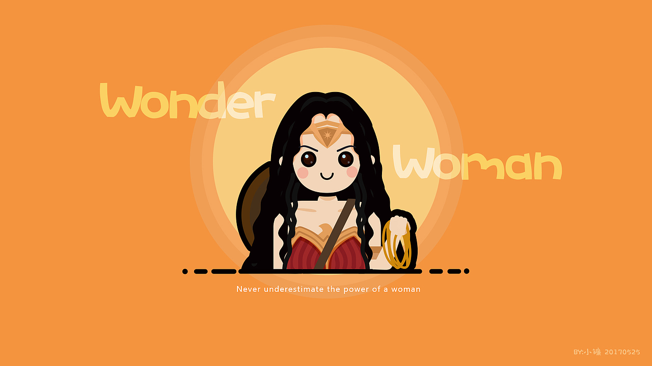 WW~神奇女俠Q版大頭照（圖ZODAzNTQ4OTY=） - 商業(yè)插畫 - 站酷設(shè)計師Eukelade原創(chuàng)素材 - 站酷ZCOOL