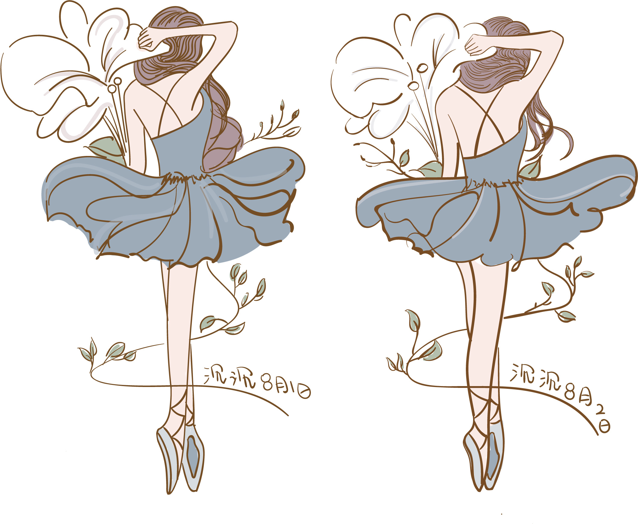 扁平风线条练习8月2日|插画|商业插画|陈加一插画作品 - 原创作品