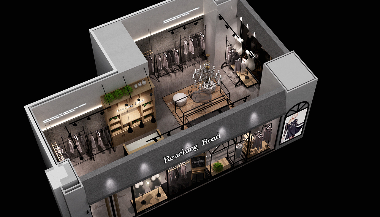 服装店空间设计（图ZNjM4ODAyNzI=） - 家装设计 - 站酷设计师戎上先生原创素材 - 站酷ZCOOL