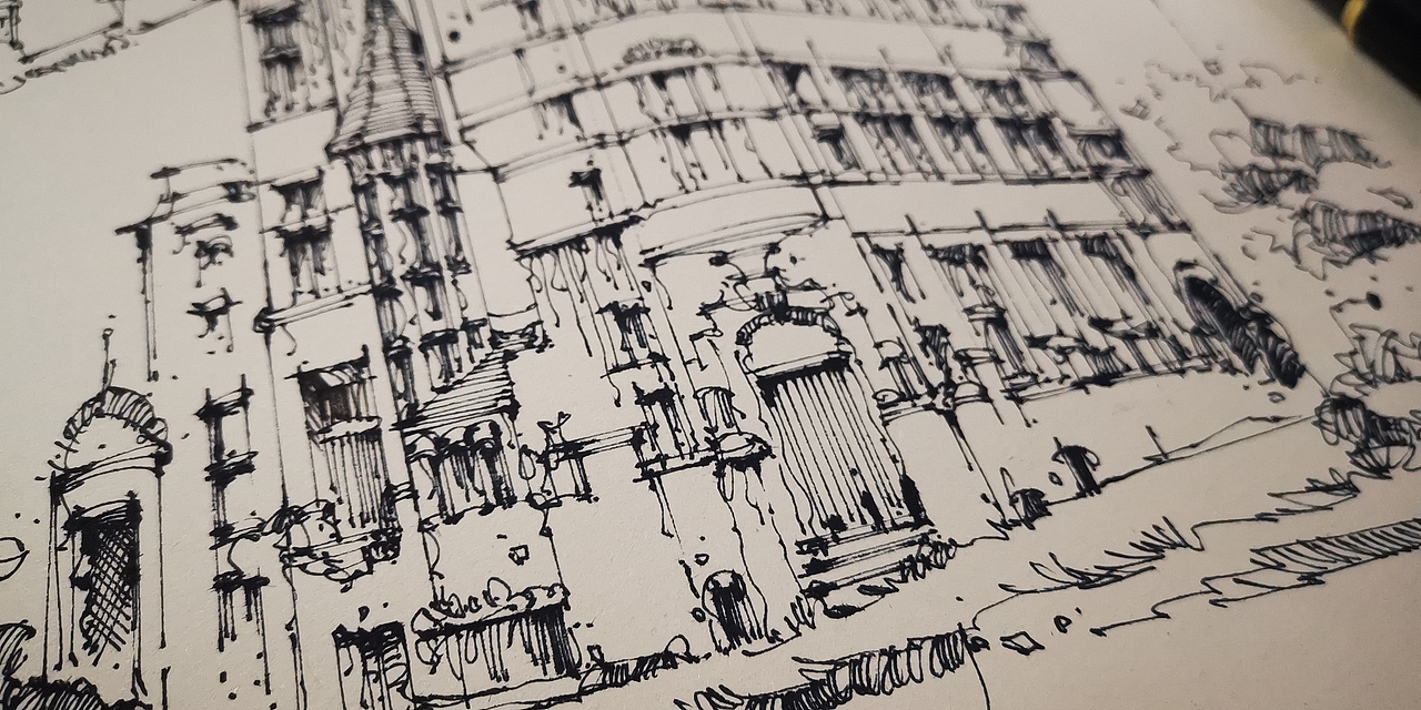 建筑速写打卡