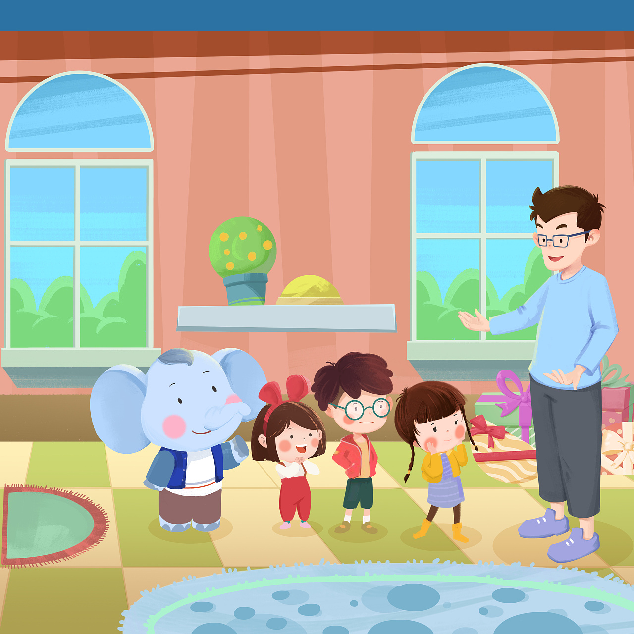 儿童插画《小朋友》