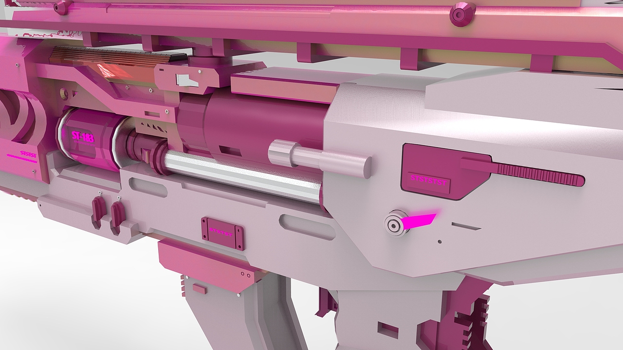 粉色系枪械建模-临摹（图ZMjgwNjQzOTIw） - 机械/交通 - 站酷设计师司徒秃了原创素材 - 站酷ZCOOL