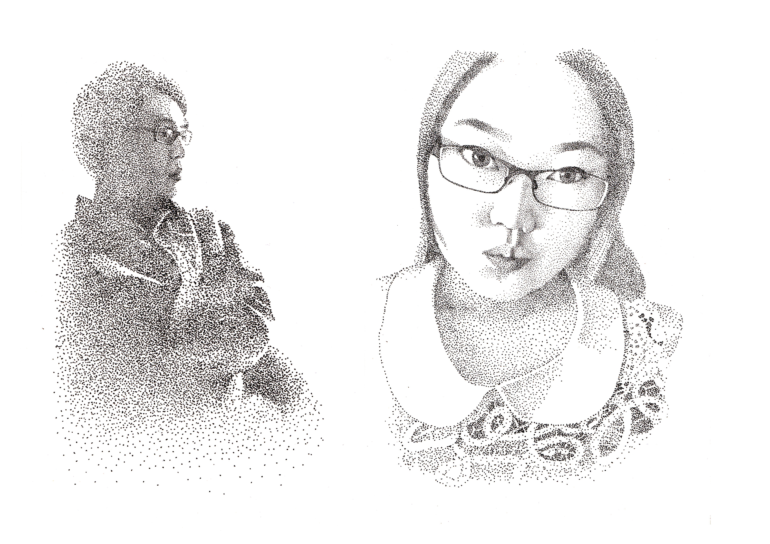 人像-黑白点彩|纯艺术|钢笔画|北郭先生 - 原创作品 - 站酷 (zcool)