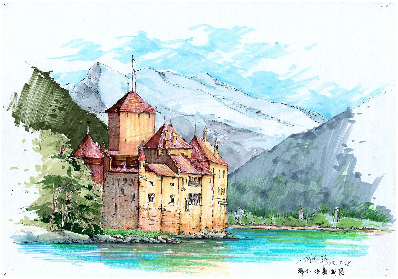 手绘欧洲最美小镇