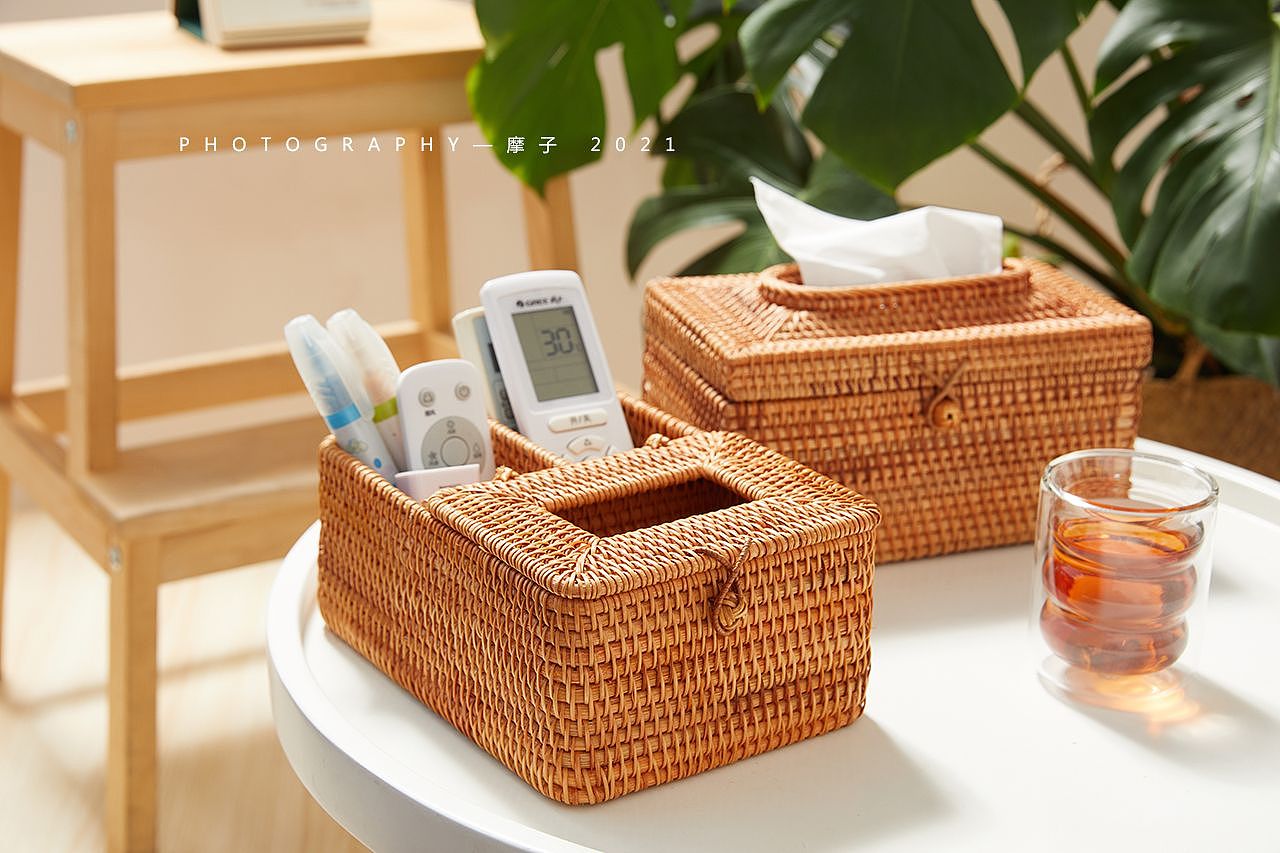 藤编制品——纸巾盒,收纳箱