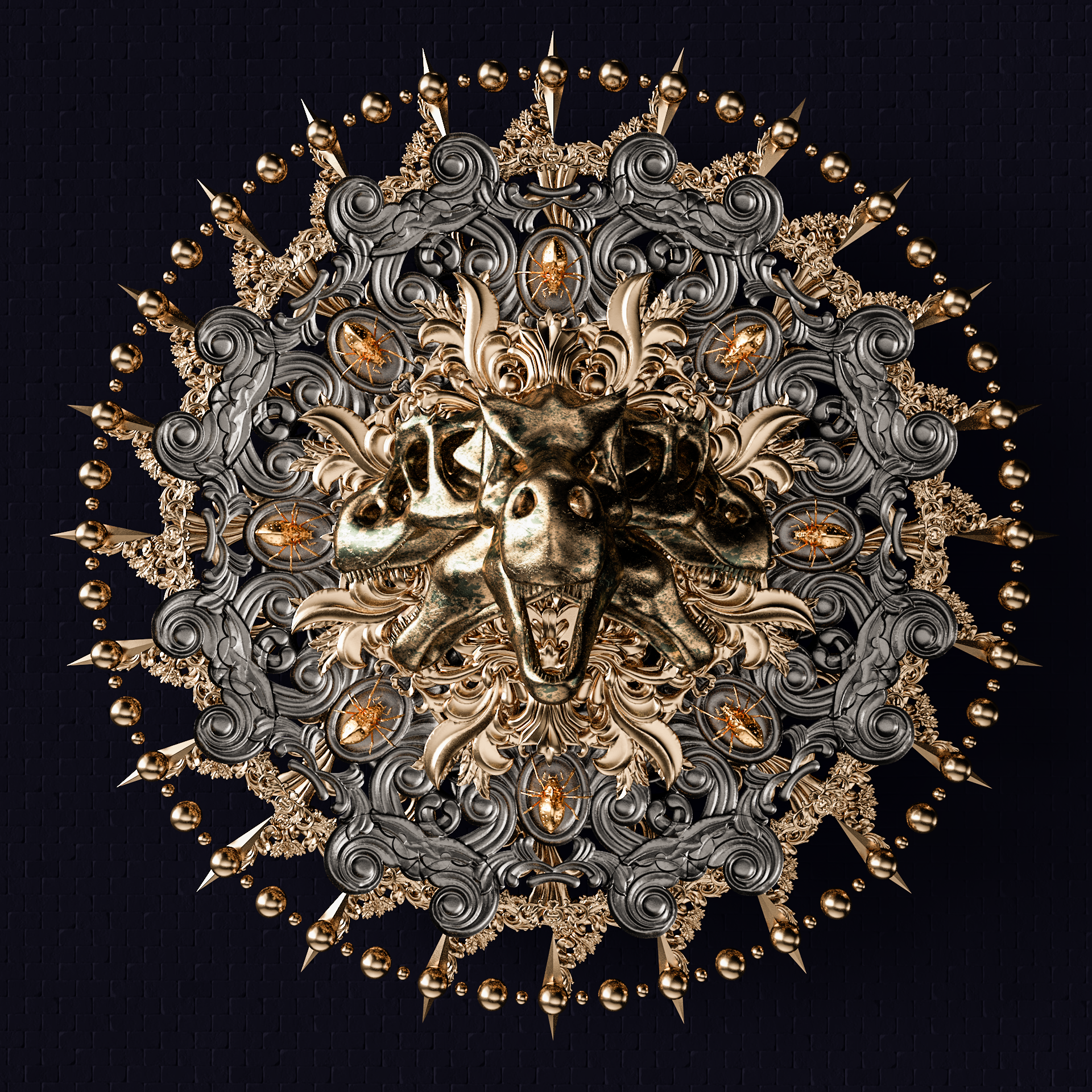 c4d材质练习-放射复制构图