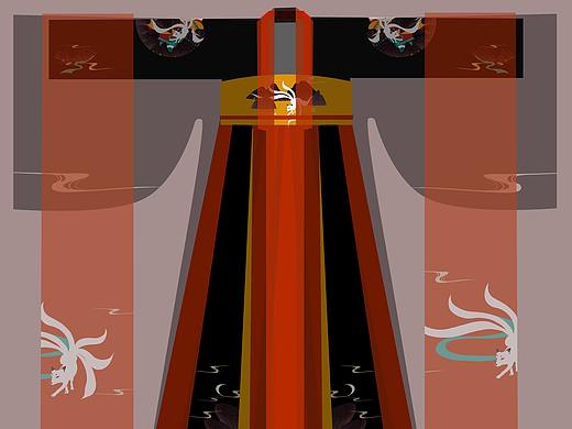 汉服齐胸襦裙原创设计【山海经.山下有狐】