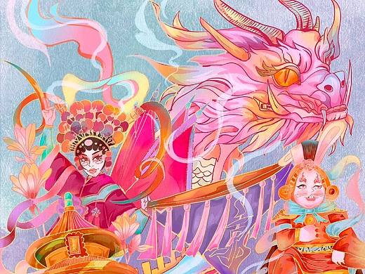 国潮插画印象北京