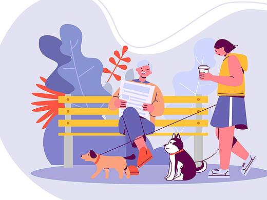 扁平人物插画系统