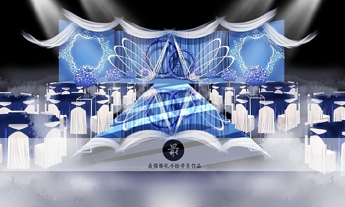 11月学员电脑手绘|空间|舞台美术|最强婚礼手绘 - 原创作品 - 站酷