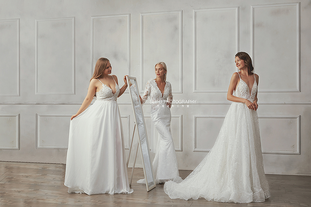 复古风婚纱礼服画册拍摄