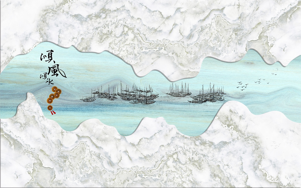 2019山水2（图ZMTY5MDA1OTA4） - 品牌 - 站酷设计师新中式纱画图库原创素材 - 站酷ZCOOL