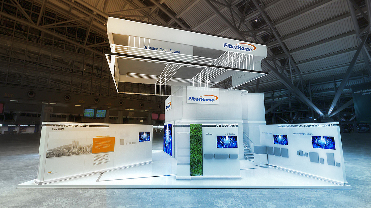 企业科技现代展会展厅展览展台展位3d效果图设计制作|三维|其他三维