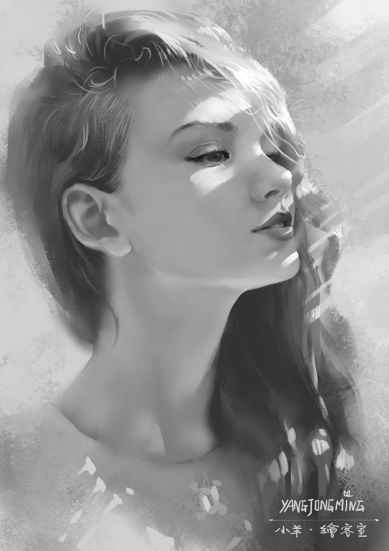 人像光影|板绘练习|插画|创作习作|牧艺羊_原创作品-站酷(zcool)