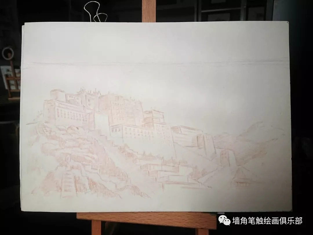 【彩铅教程】何老师8小时彩铅建筑之 布达拉宫（图ZMjAyMjI4NzQ0） - 绘画 - 站酷设计师墙角笔触原创素材 - 站酷ZCOOL