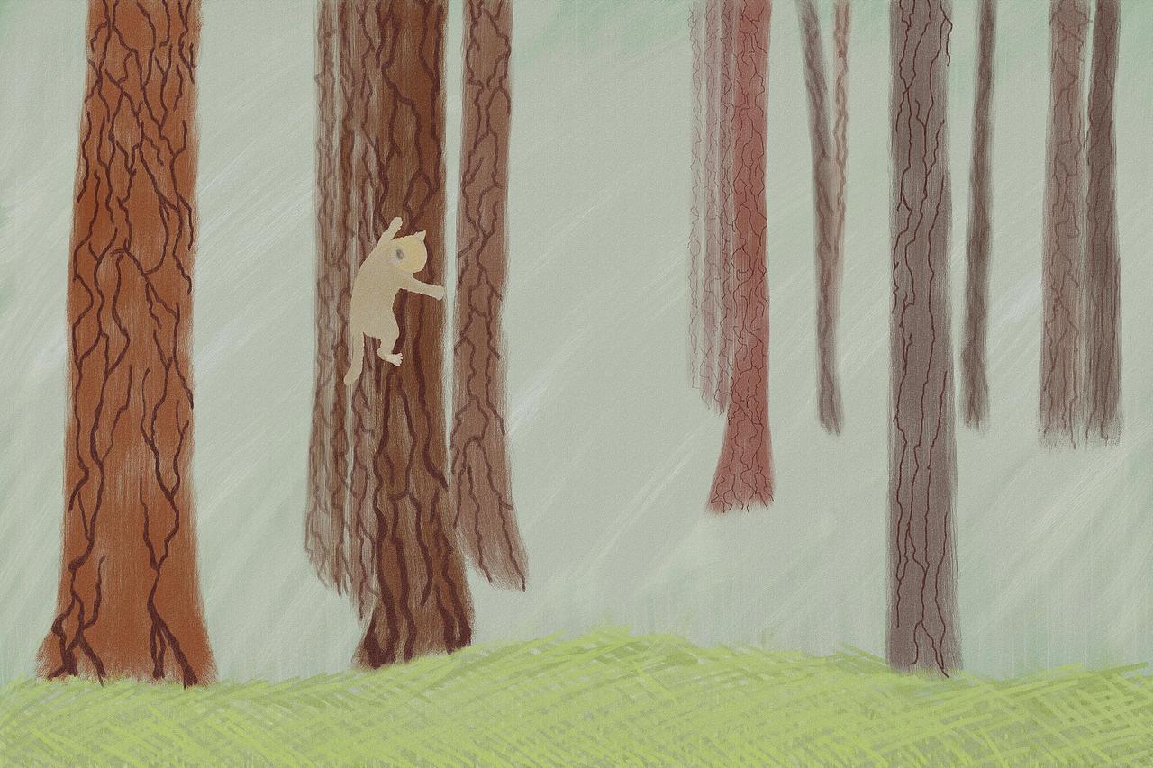 《我是猫》插图-滑树|插画|创作习作|屏风byobu_原创作品-站酷zcool