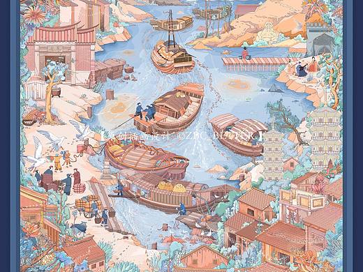 原创插画_【月升沧海】