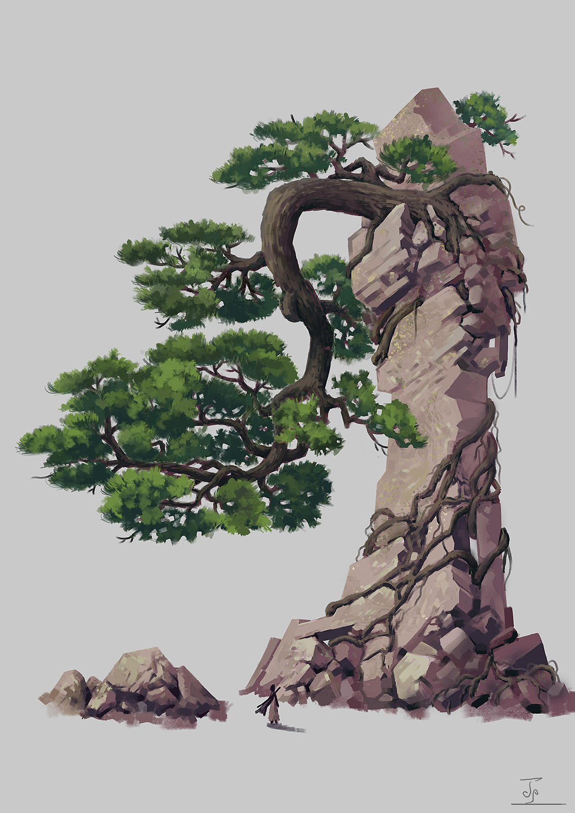 树石组合物件设计（图ZMjg5ODc5NjQ=） - 游戏原画 - 站酷设计师嵘风原创素材 - 站酷ZCOOL