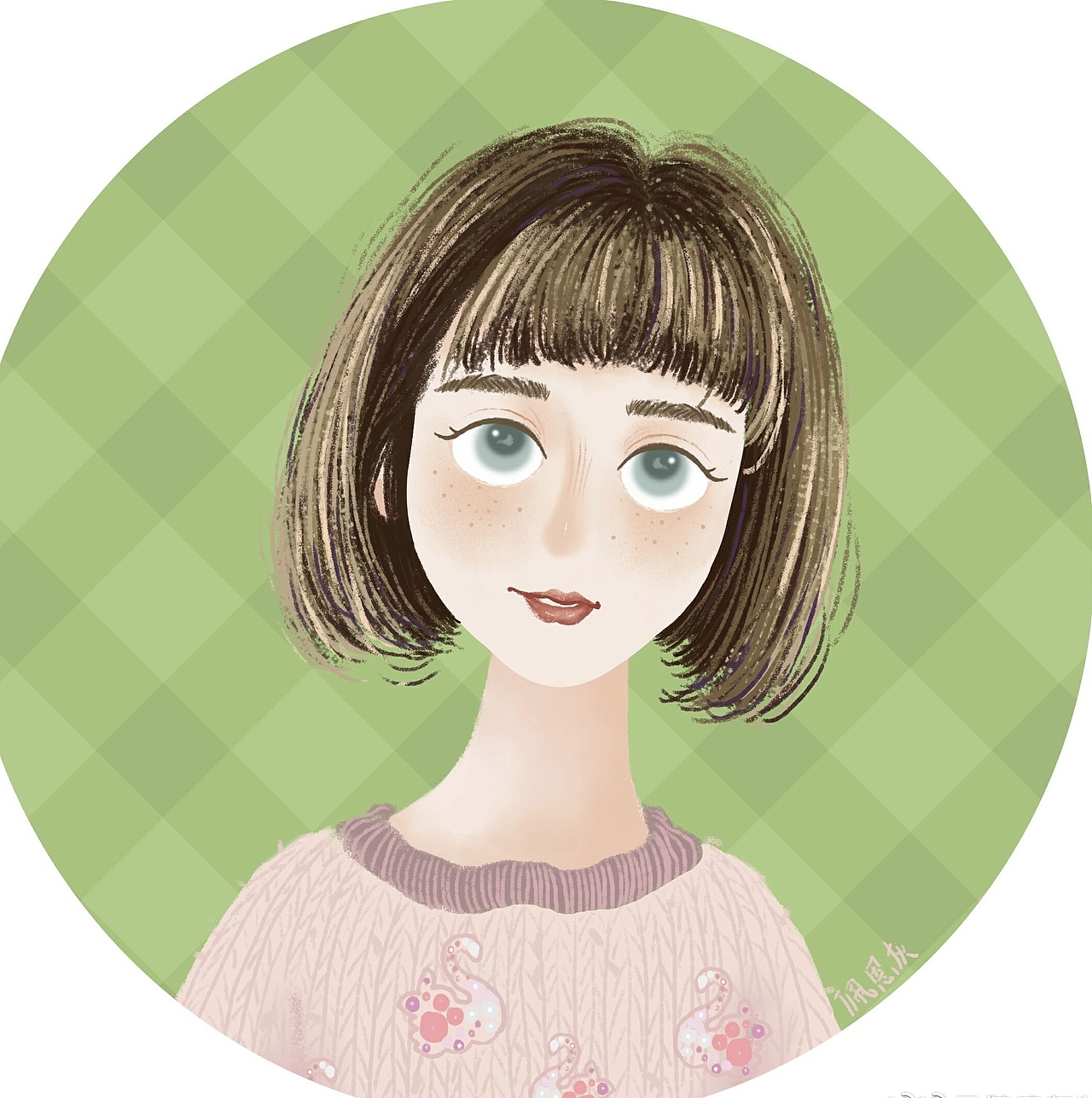 小清新插画头像（图ZMjA2MjEwMzUy） - 商业插画 - 站酷设计师艾麻嘿儿原创素材 - 站酷ZCOOL