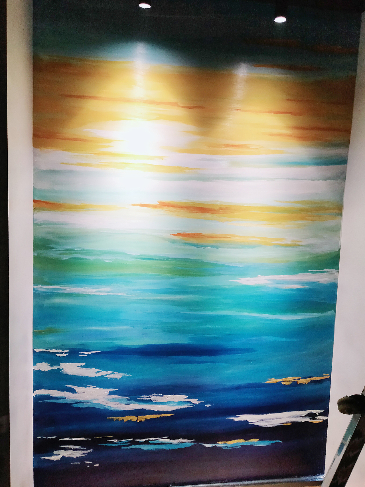 酒吧墙绘简约山水墙绘抽象艺术墙绘