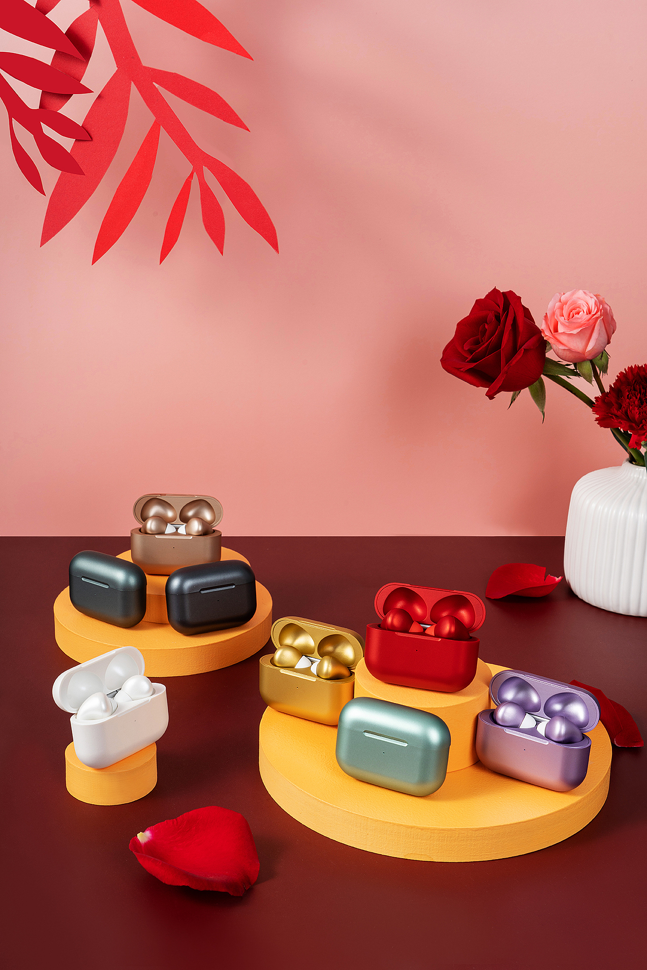 马卡龙色系耳机