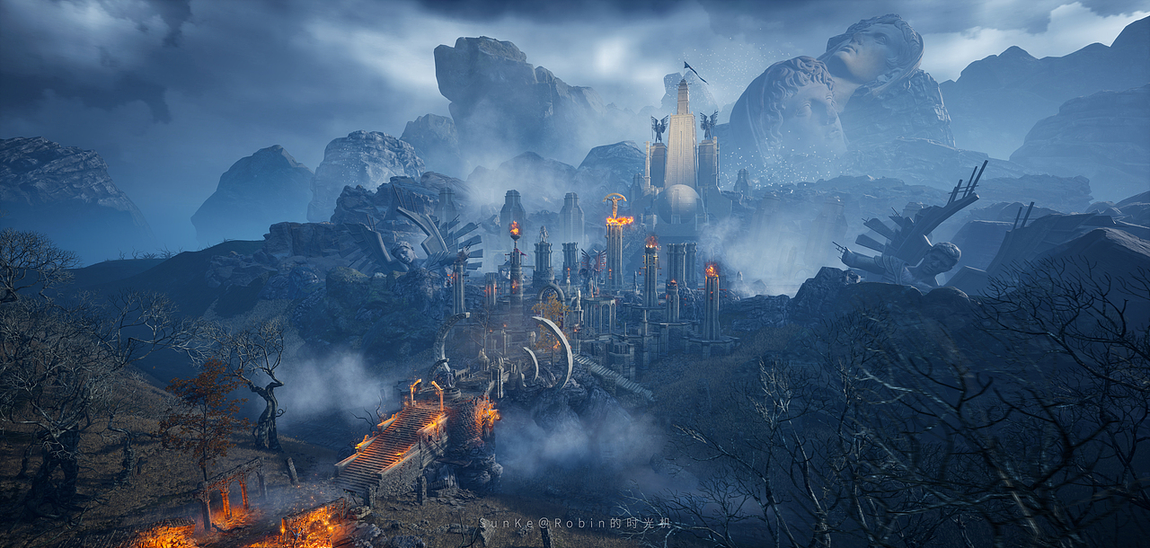 虚幻4游戏场景设计失落的神庙实机游戏试玩demo