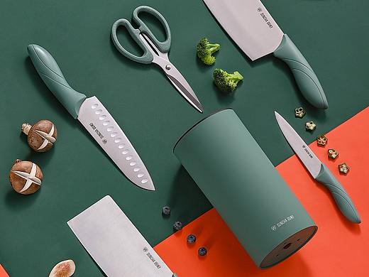 产品摄影丨双枪套装刀具