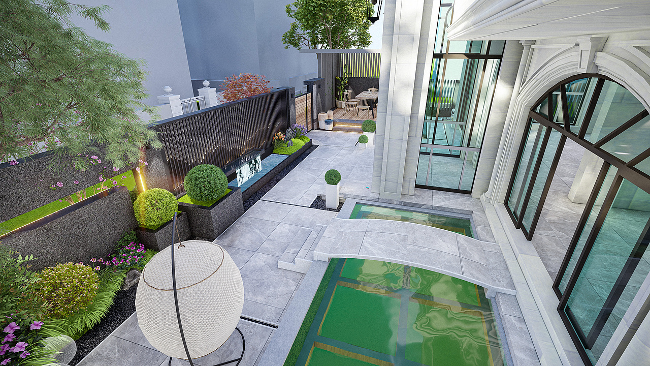 现代简约别墅庭院景观方案（图ZMzMxMDExMTY0） - 景观设计 - 站酷设计师梁西凹原创素材 - 站酷ZCOOL