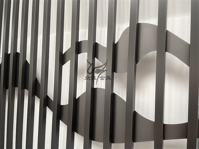 不锈钢黑钛景墙 新中式意境山峦云雾不锈钢背景墙屏风