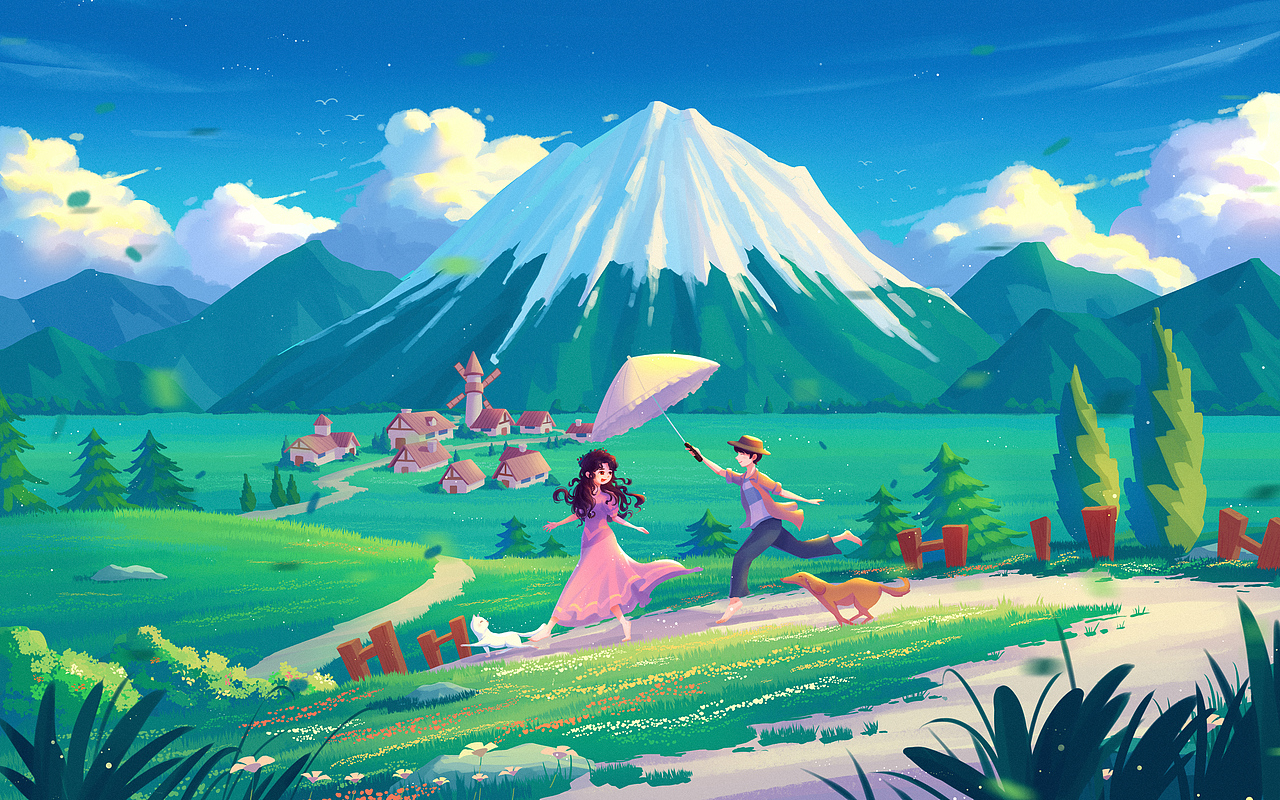 旅行双人舞（图ZMzQ5MDU0MDY4） - 商业插画 - 站酷设计师凯KAY原创素材 - 站酷ZCOOL