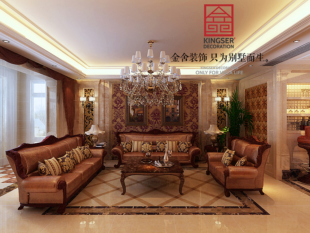 【国际城四期小区-142㎡三室两厅装修效果图欧式浪漫主义风格】-金舍装饰