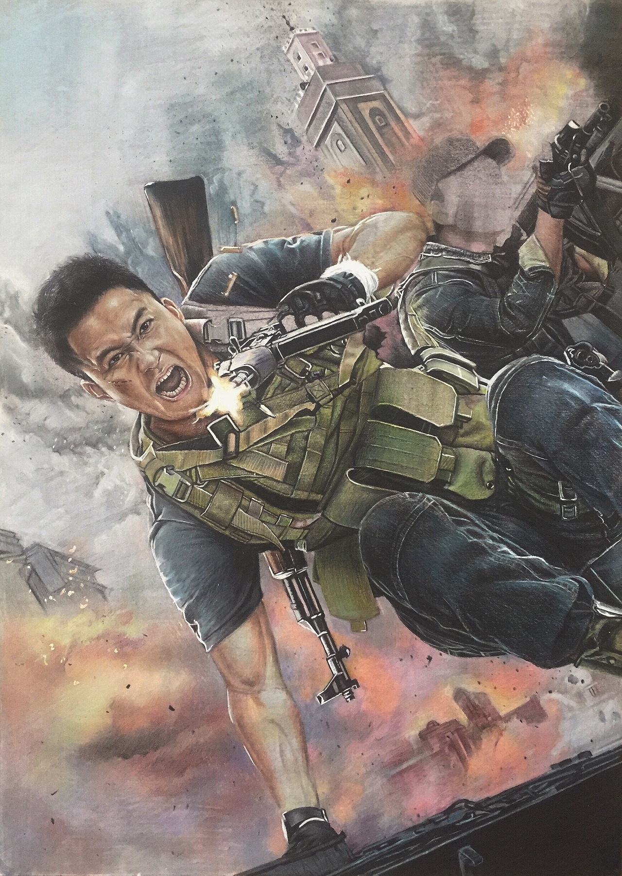 彩铅手绘一战狼