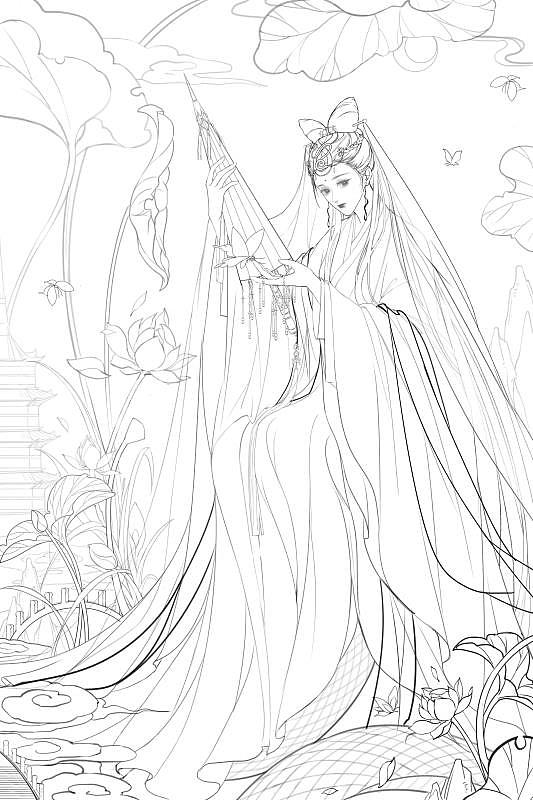 古国序列-渊海搜神-白素贞卡牌绘制过程