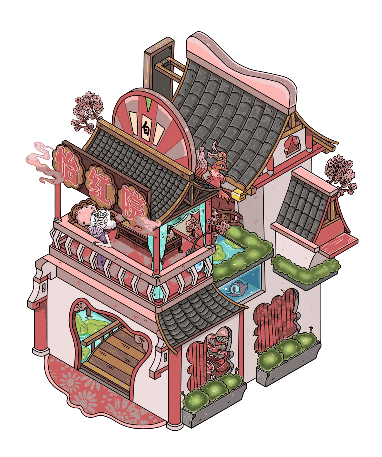 手绘作品 ——《百鬼市集》