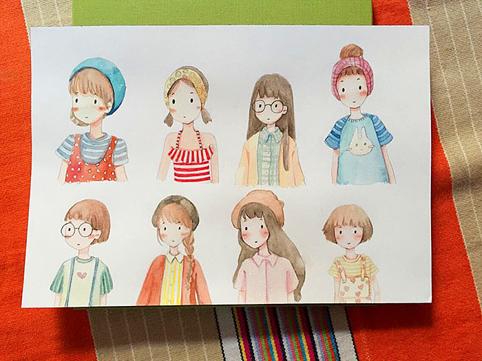 水彩小画萌萌哒~