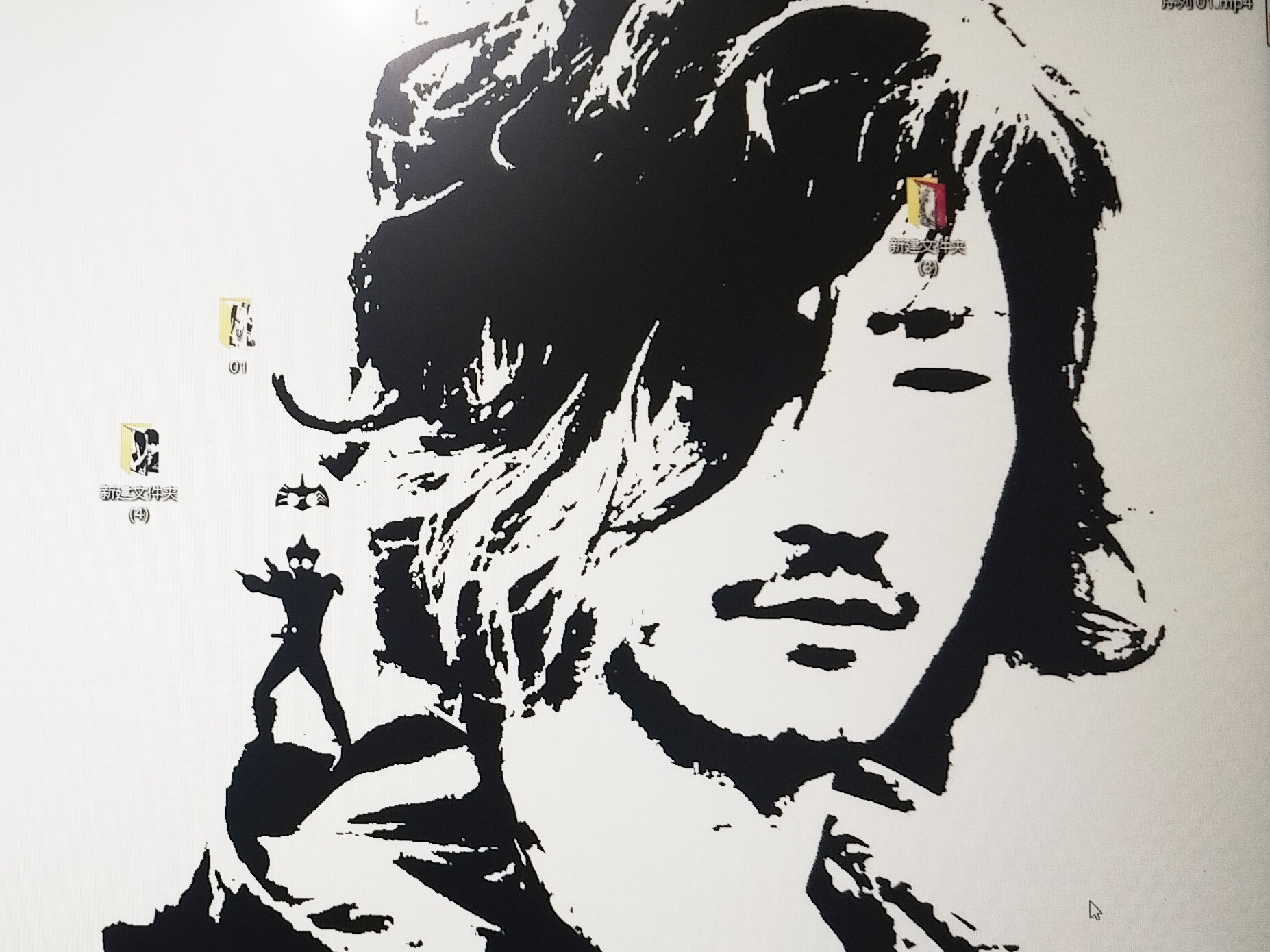 假面骑士迪迦黑白剪影自制壁纸