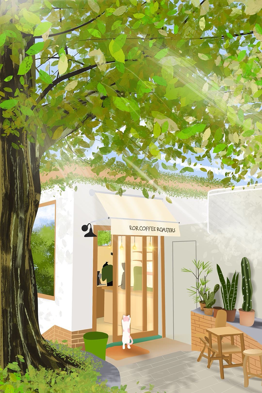 大树咖啡店（图ZMjU4MzkyMjQ0） - 创作习作 - 站酷设计师阿C的猫呢原创素材 - 站酷ZCOOL