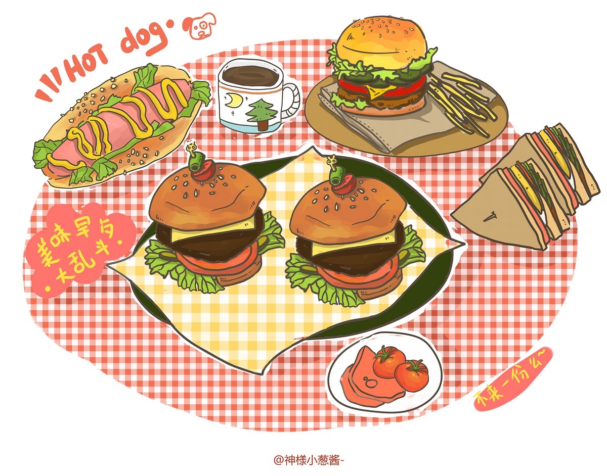 爱吃的食物|插画|艺术插画|桃桃peach - 原创作品 - 站酷 (ZCOOL)