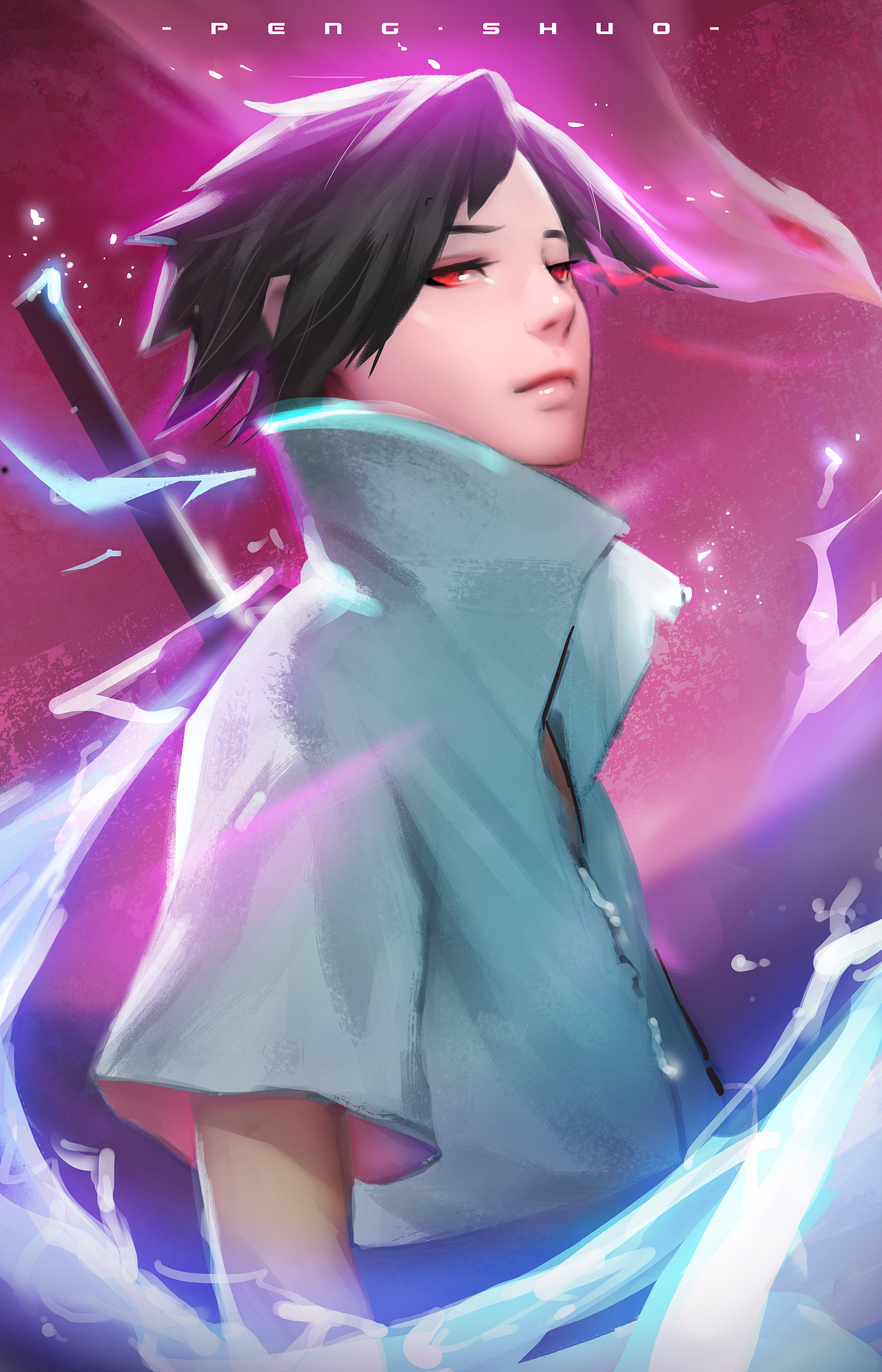 火影忍者同人插画——宇智波·佐助