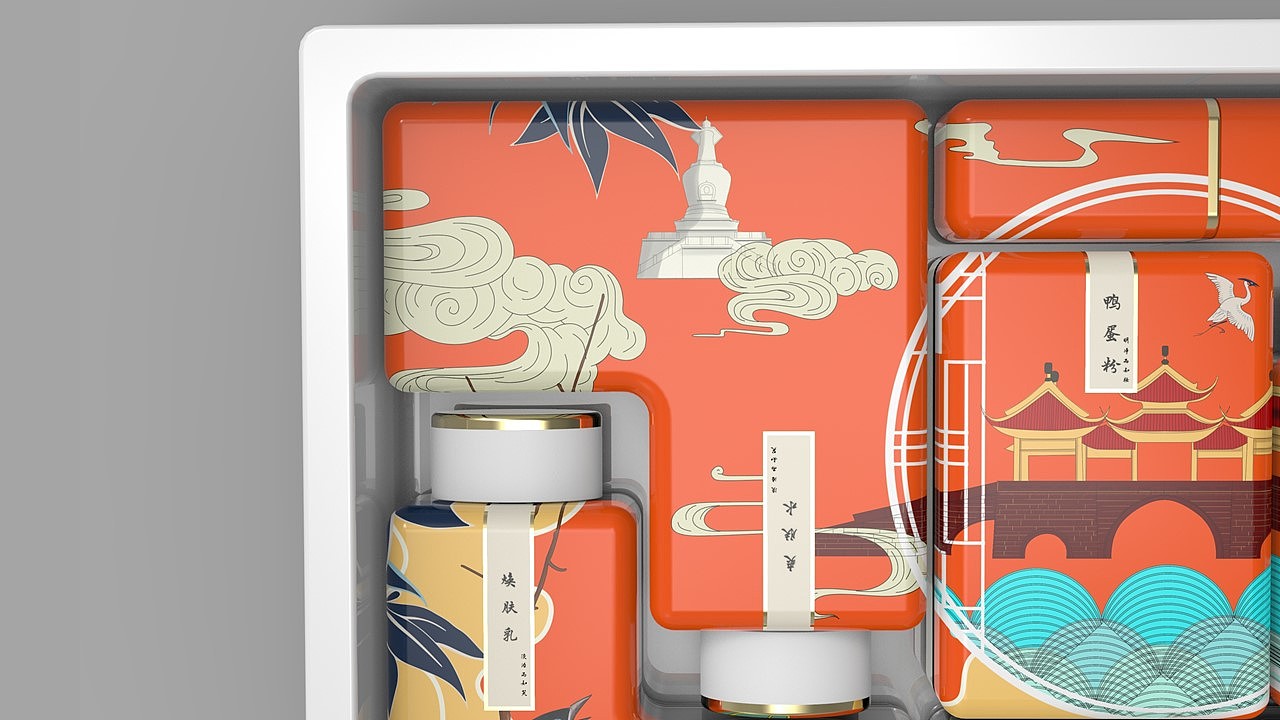 扬州文创·概念化妆品设计·扬州八怪调味瓶