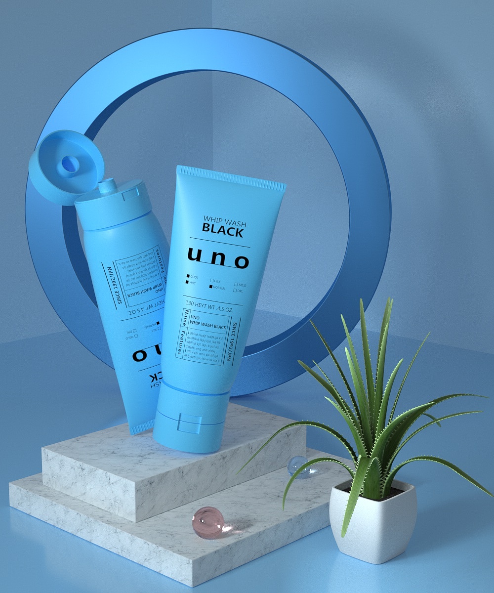 c4d化妆品建模场景建模