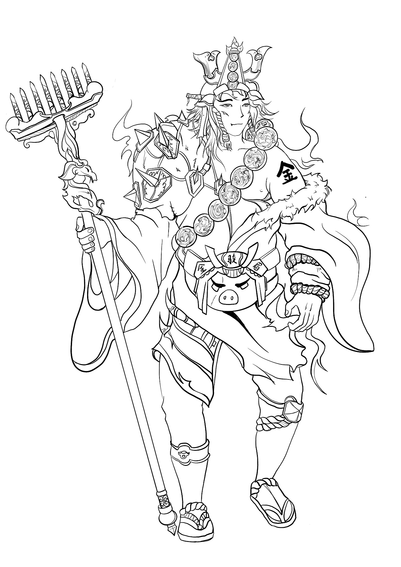 十二生肖原创线稿图