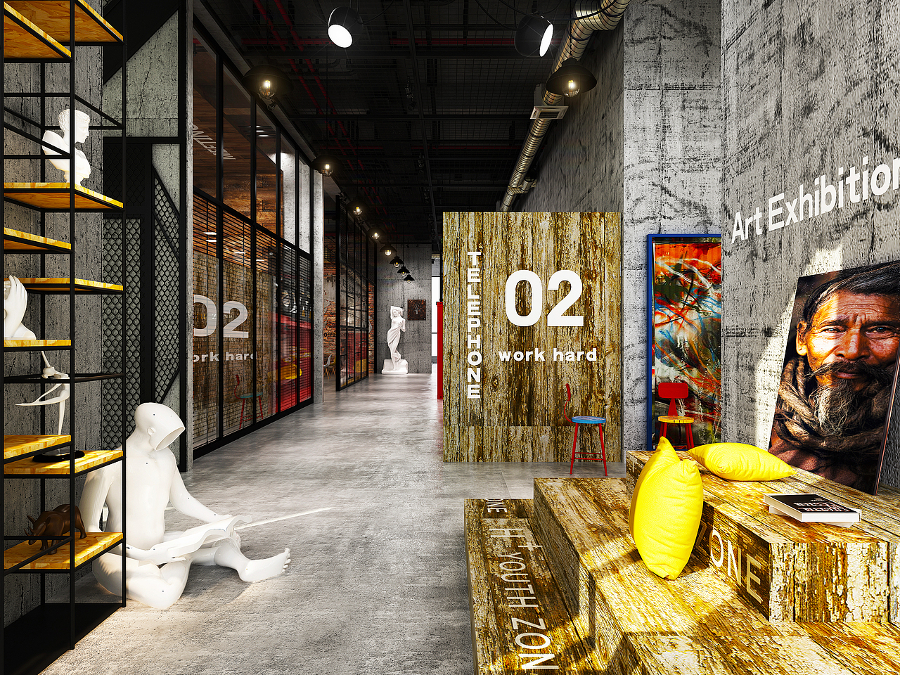 “H+ YOUTH ZONE”联合办公空间设计 2012级室内设计专业毕业设计作品（图ZNTUzNDU3Njg=） - 家装设计 - 站酷设计师昌子先生原创素材 - 站酷ZCOOL