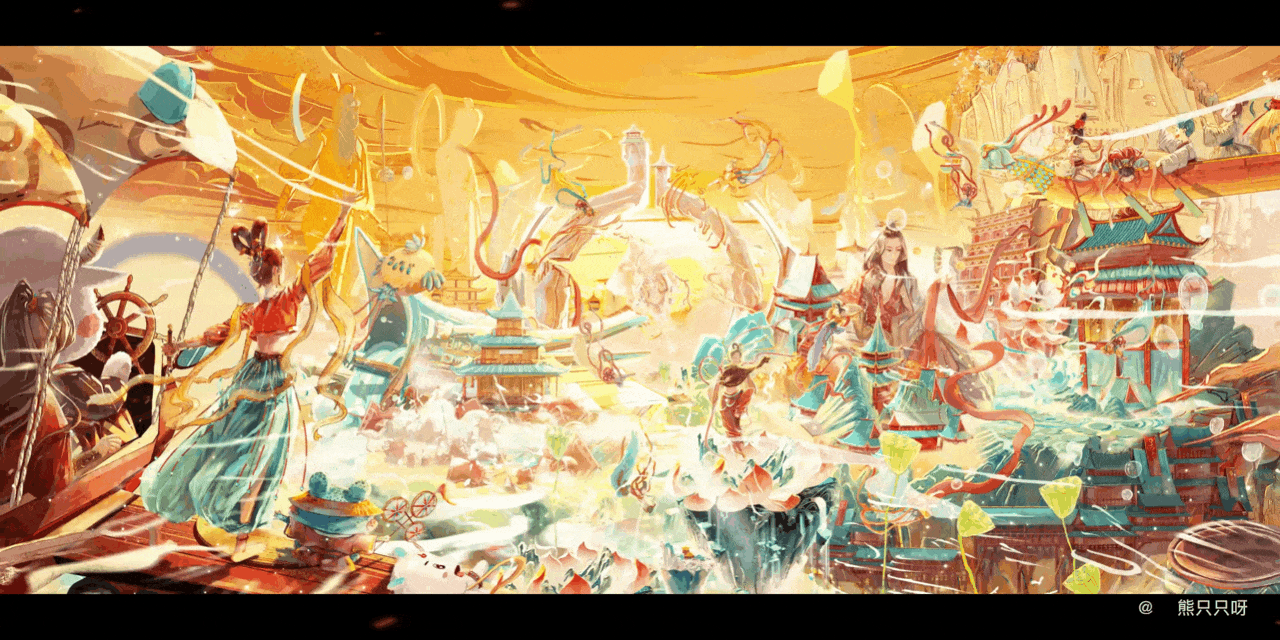 氛围国风场景KV-画家乡·甘肃(图ZMjg4MTcxNDI0) - 商业插画 - 站酷设计师熊只只呀原创素材 - 站酷ZCOOL