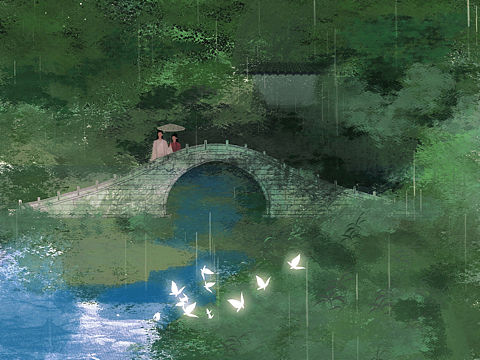 宋词之美插画（个人主页-ZNjQ0OTgxNTI=） - 商业插画 - 站酷设计师pestcherry原创素材 - 站酷ZCOOL