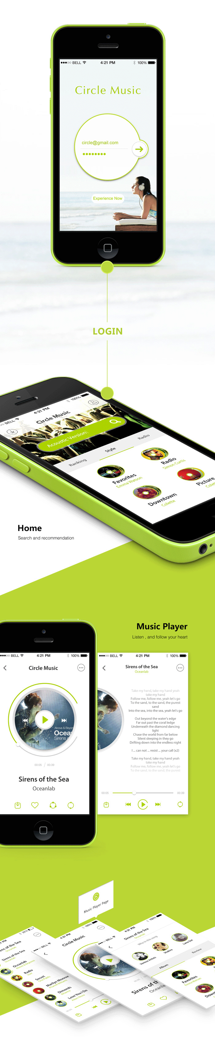 【UI&UX】戴上耳机，逃离世界！Circle Music交互设计（图ZMTU1MjY4NTI=） - APP界面 - 站酷设计师狸仙人原创素材 - 站酷ZCOOL