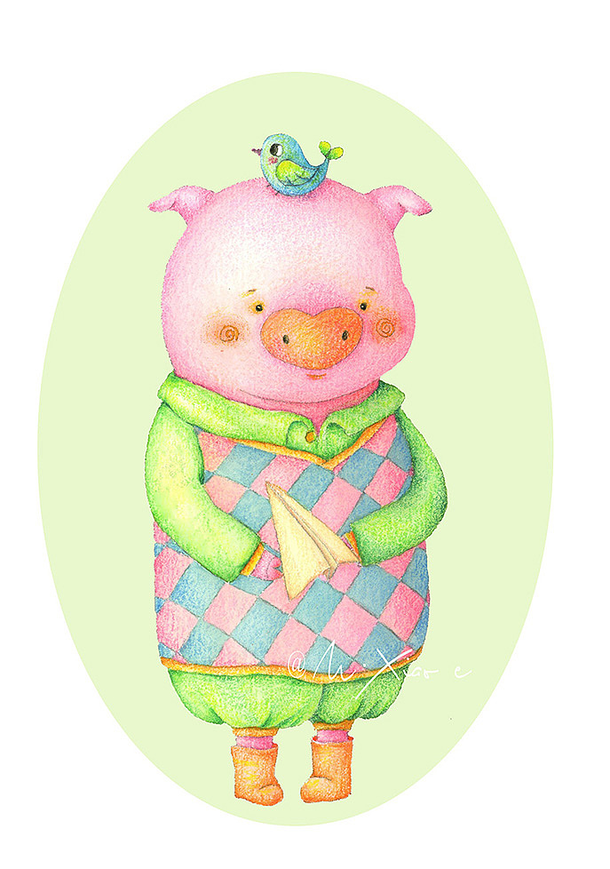 4个原创萌猪娃儿