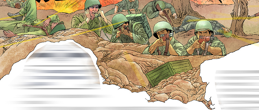 二战漫画,写实二战插画,写实漫画,线稿,战争连环画