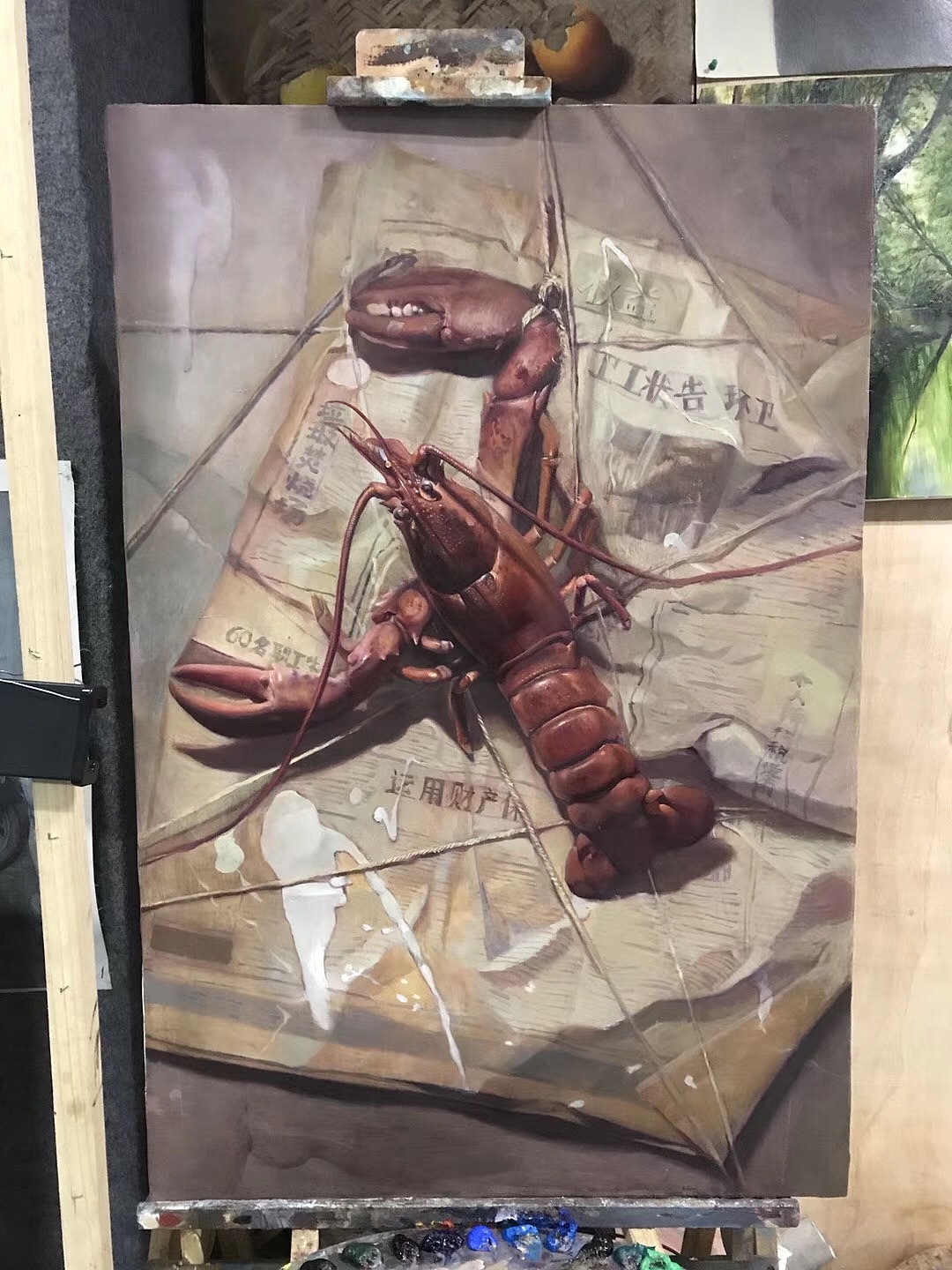 被吊起来的龙虾