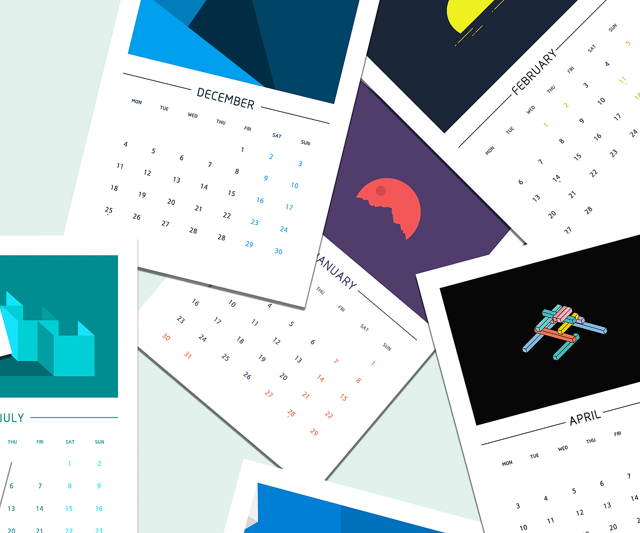 A Simple Geometry Calendar for 2017